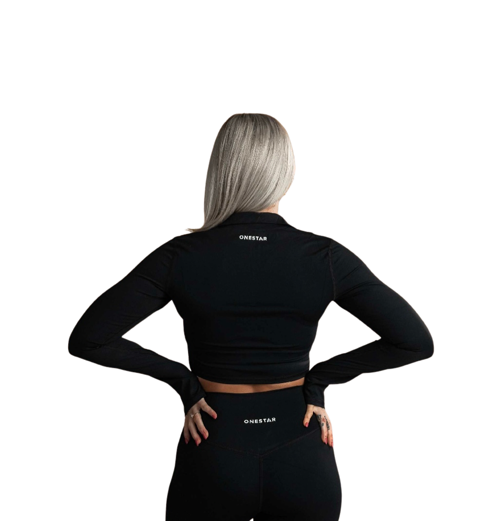 Force Long Sleeve Zip Crop Top