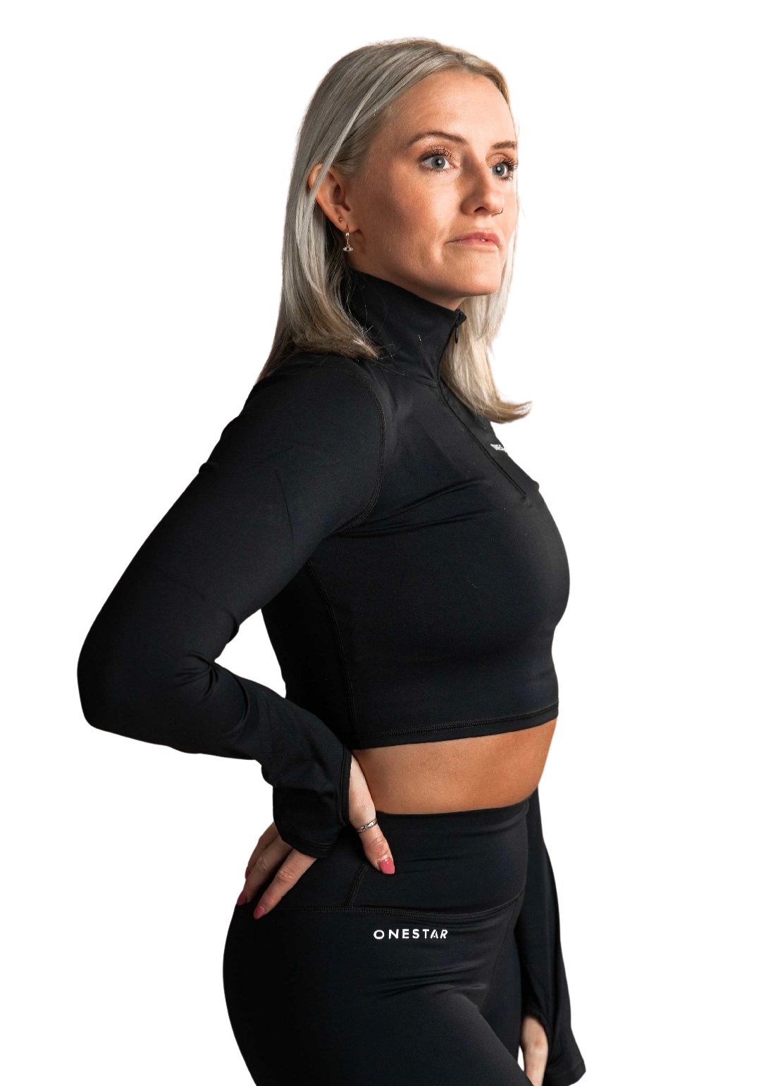 Force Long Sleeve Zip Crop Top