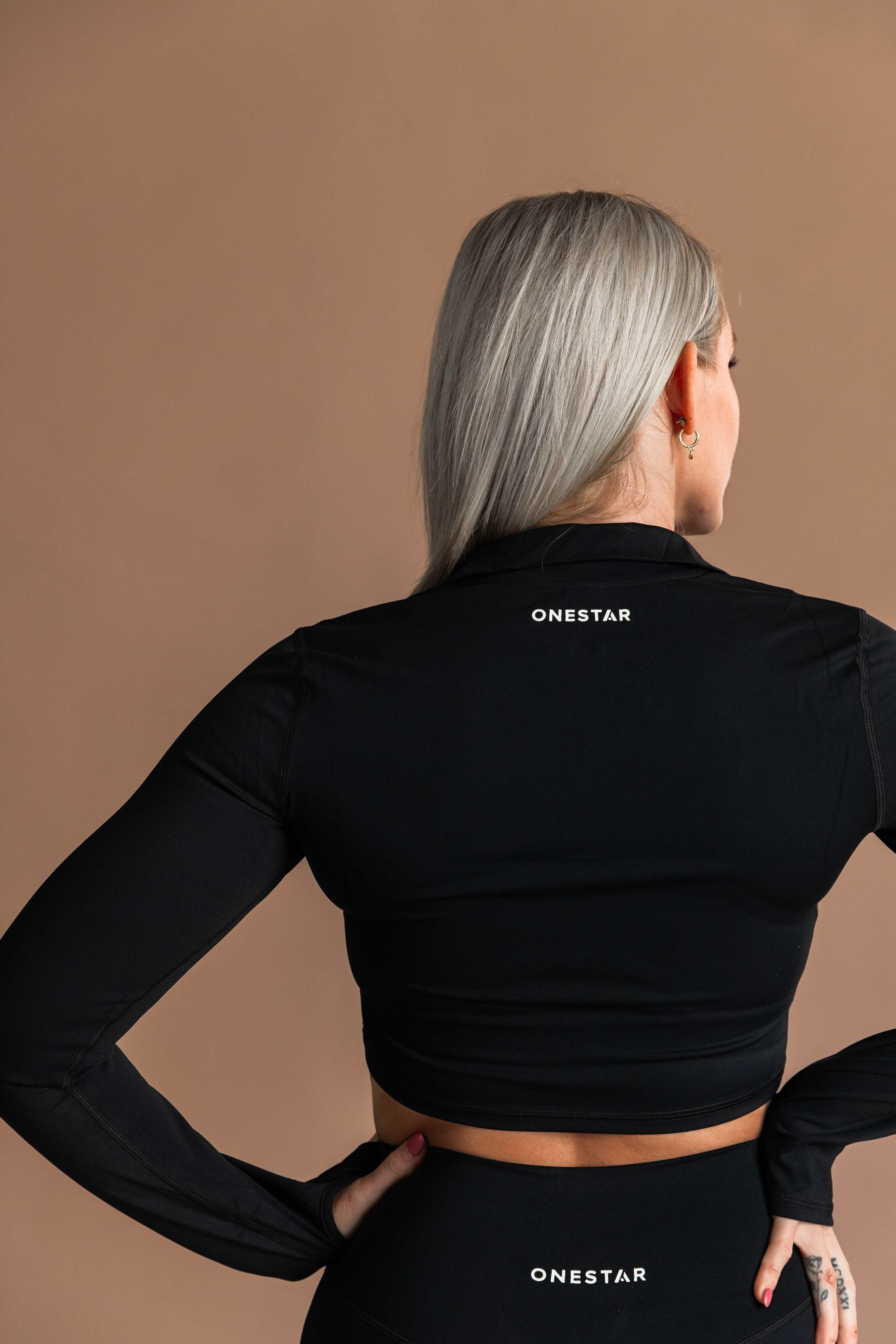 Force Long Sleeve Zip Crop Top